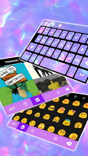 Purple Holographic Keyboard Background Screenshot 3