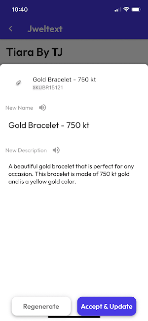 Jweltext: AI Jewelry Content Screenshot 2