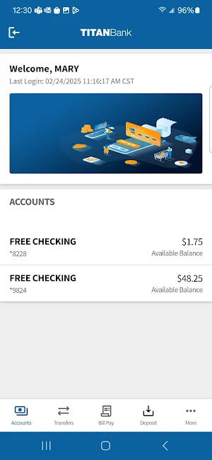 Titan Bank Mobile Screenshot 1