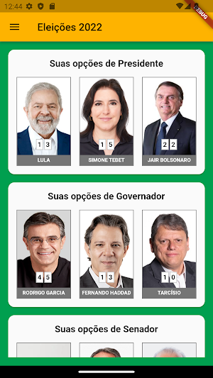 Eleições 2022 - Candidatos Screenshot 1