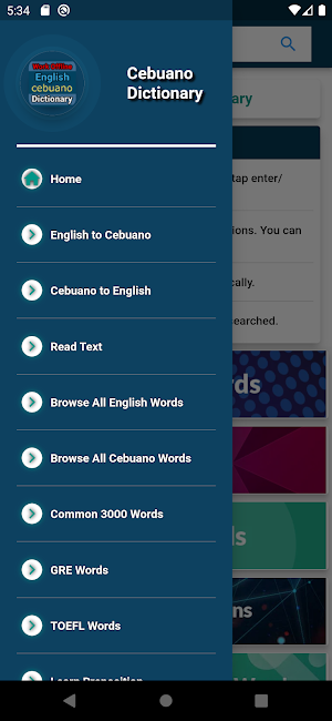 English : Cebuano Dictionary Screenshot 2