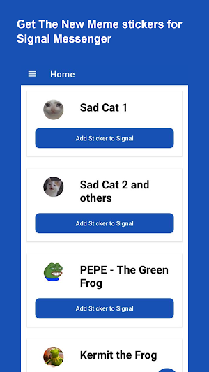 Signal Meme Stickers - Meme Packs for Signal Screenshot 1