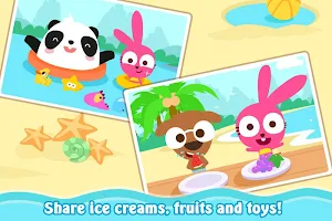 Purple Pink Summer Beach-Kids Party Education App Screenshot 2