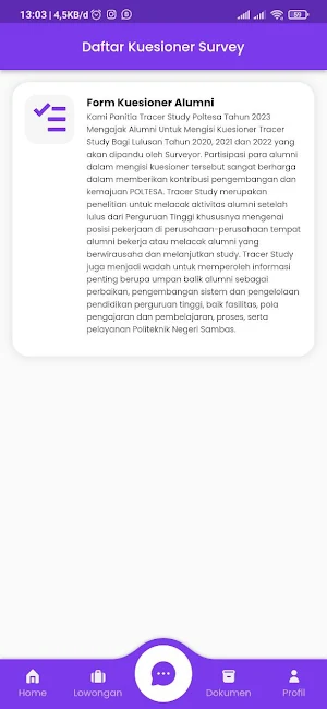 Tracerstudy Poltesa Screenshot 2