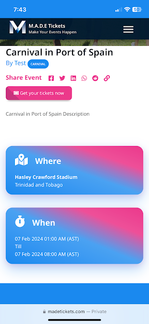 MADE Tickets Screenshot 1