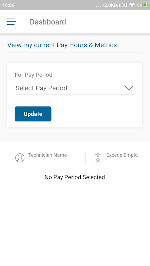 Technician Online Timesheet Screenshot 1