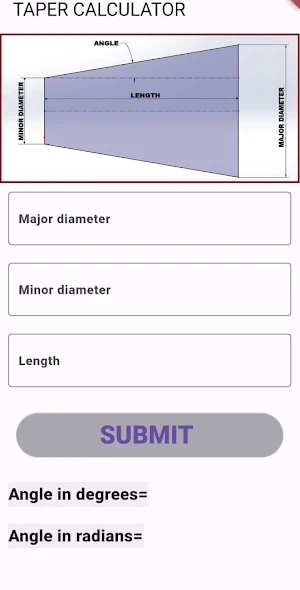 Taper Calculator Screenshot 0