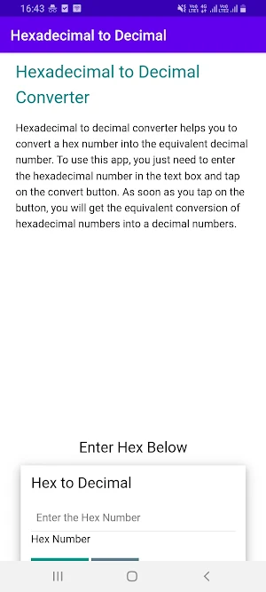 Hexadecimal to Decimal Screenshot 0