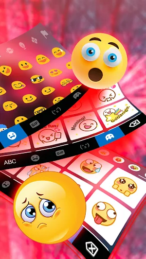 Neon Red Maskman Keyboard Background Screenshot 2