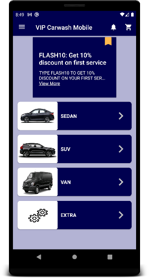 VIP Carwash Mobile Screenshot 1
