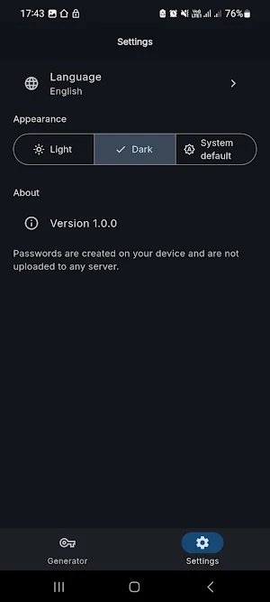 Random Password Generator Screenshot 1