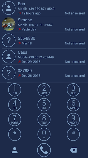 Dialer Circle Blue Theme Screenshot 0