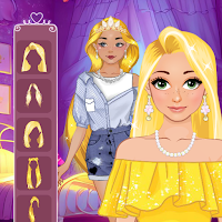 Golden princess dress up game