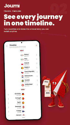 Journi: Visited Countries Map Screenshot 1