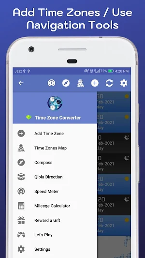 World Time Zones & Navigation Tools Screenshot 2
