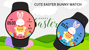Cute Easter Bunny Watch Face Screenshot 1