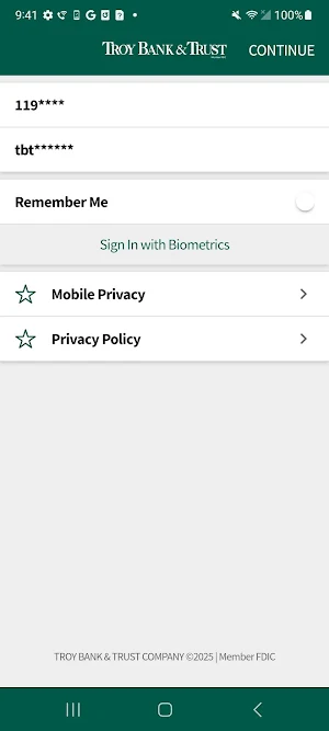 TB&T Treasury Management Screenshot 0
