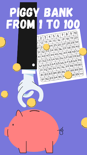 Tik Tok Moneybox. Gauss piggy bank. From 1 to 100 Screenshot 2