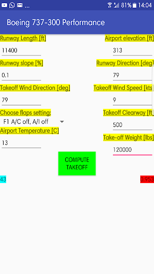 B737-300 take-off performance Screenshot 2