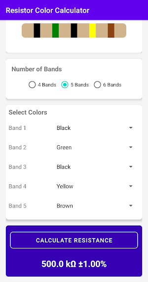Resistor Color Calculator Screenshot 1