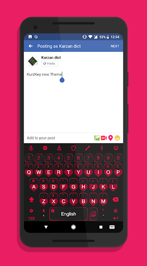 KurdKey Theme Pink Heart Screenshot 1