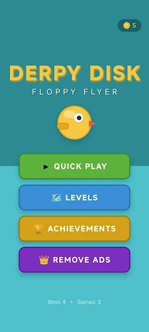 Derpy Disk: Retro Bird Fly Screenshot 0