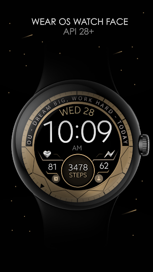 Gold Motivation watch face Screenshot 0