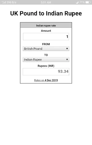 Indian Rupee Rate Screenshot 2