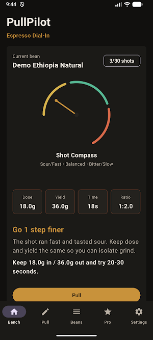 PullPilot: Espresso Dial-In Screenshot 0