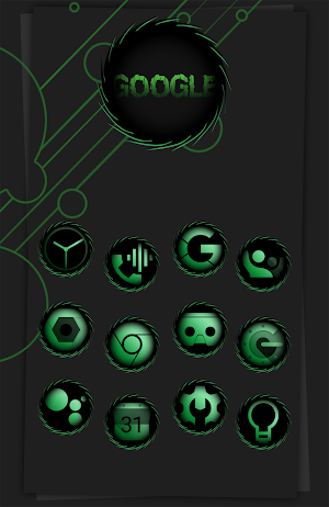 Dark Army Emerald Icon Pack Screenshot 1
