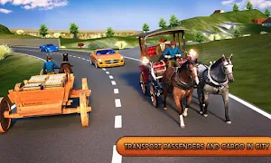 Farm Horse Cargo Cart Transport Offroad Taxi Games Screenshot 2