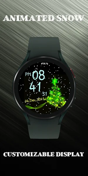 Xmas snow Animated watch face Screenshot 2