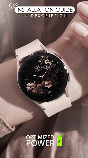 Spring bloom analog watch face Screenshot 1