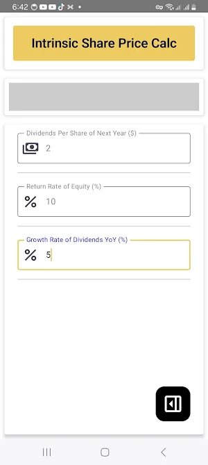 Intrinsic Share Price Calc Screenshot 0