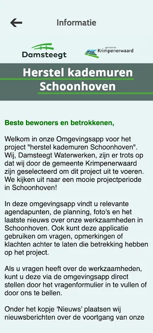Herstel kademuren Schoonhoven Screenshot 1