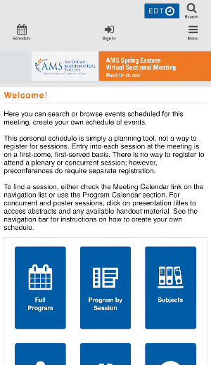 AMS Spring Eastern 2022 Screenshot 1