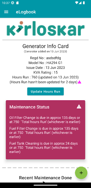 Generator Care Screenshot 2