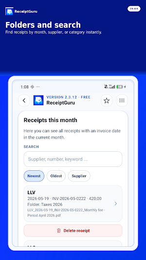 ReceiptGuru Invoice Scanner Screenshot 3
