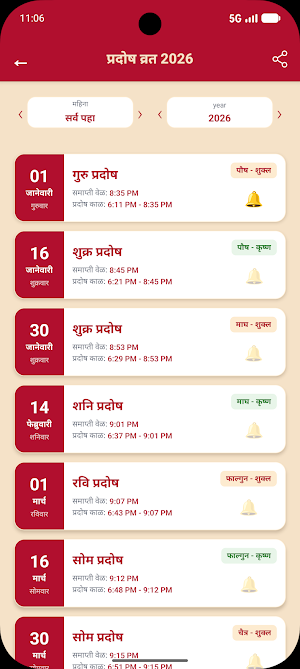 Hindu Panchang Calendar पंचांग Screenshot 1