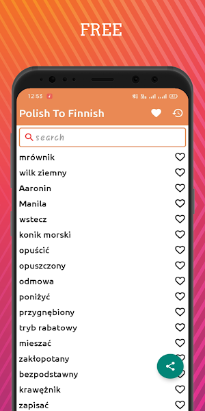Polish To Finnish Dictionary Offline Screenshot 0