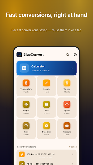 BlueConvert - Unit Converter Screenshot 1
