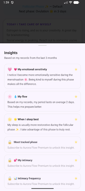 Aurora Flow — Period Tracker Screenshot 3