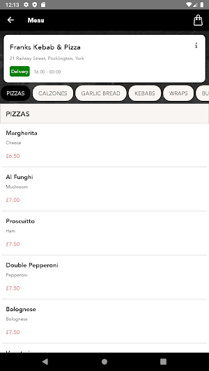 Franks Kebab & Pizza Screenshot 1