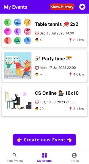 Create Events Meet new Friends Screenshot 1