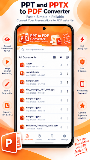 PPT and PPTX to PDF CONVERTOR Screenshot 0