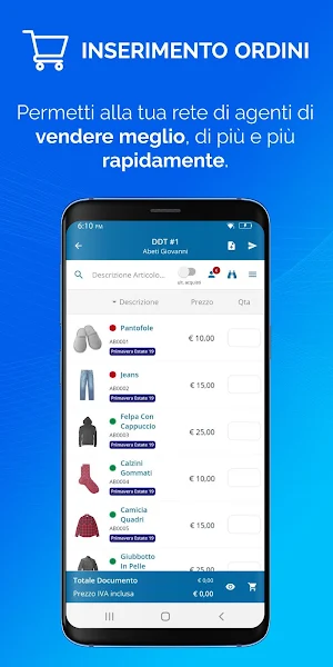 Moosaico X | App Raccolta Ordini Screenshot 1