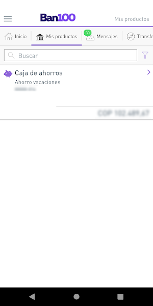 Ban100 APP Móvil Screenshot 2