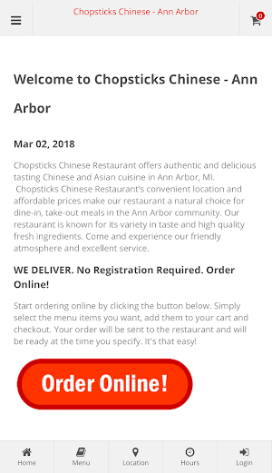 Chopsticks Chinese Ann Arbor Screenshot 0
