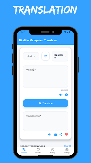 Hindi To Malayalam Translator Screenshot 0