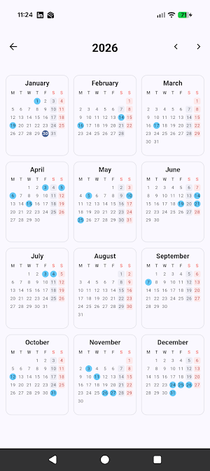 US Calendar 2026 Screenshot 2